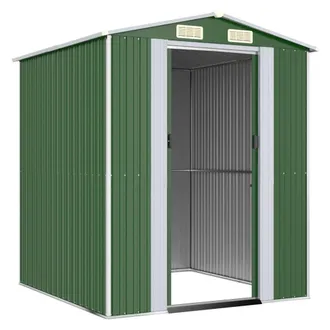 Berkfield Home Garden Shed Green 192x191x223 cm Galvanised Steel | Size: 192 x 191 x 223 cm