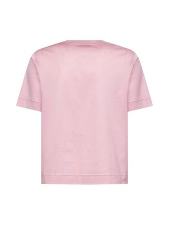 Blanca Vita Lisle Cotton V-Neck T-Shirt - Pink