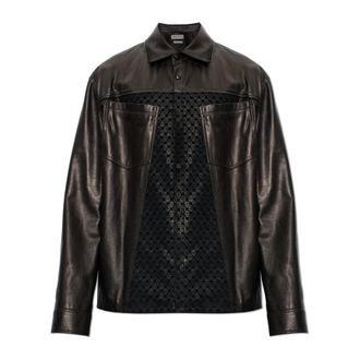 Alexander McQueen Heren, Jassen, Zwart, Maat: M Leer