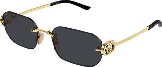 Gucci GG2228S 001 Womens Sunglasses Gold Size 57 - Free RX Lenses - Free RX Lenses
