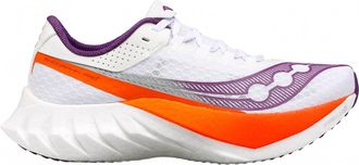 Saucony Womens Endorphin Pro 4 Shoes In White/purple/orange