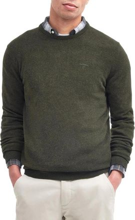 Barbour Essenti&euml;le Wollen Trui Tisbury Ronde Hals - Heren - Ronde hals truien - Groen - XL - Wol - Truien & Vesten