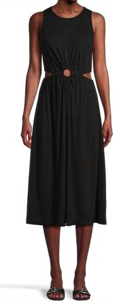 Michael Stars Leni Cut Out Midi Dress In Black