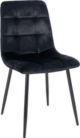 Clp Silla con patas de metal y asiento en Terciopelo Negro