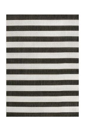 Jonathan Y Designs Negril Two-Tone Wide Stripe Indoor/Outdoor Area Rug in Black/cream at Nordstrom, Size 5Ft 0In X 8Ft 0In