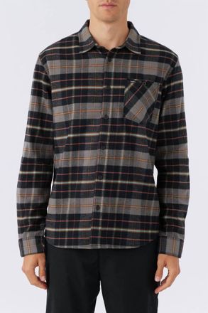 O'Neill Redmond Plaid Stretch Flannel Shirt In Black