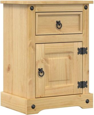 vidaXL Mesita De Noche Corona Madera Maciza De Pino 45x35x64 Cm Vidaxl