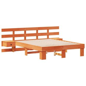 Berkfield Home with Drawer Brown Standard UK Small Double 4ft Solid pine wood