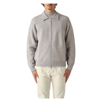 Lardini Truien & Vesten, Heren, Grijs, S, Wol, Double-knit Bomberjack