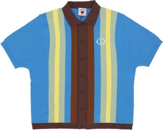 Icecream Blauwe Jacquard Gebreide Korte Mouw Vest - Heren - Vesten - Veelkleurig - S - Katoen - Truien & Vesten