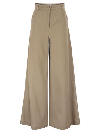 Max Mara Mxmalamaro Palazzo-Hose aus reiner Baumwolle