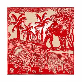 Inou&iuml; Editions Womens Square Carre Duffy Scarf In Red
