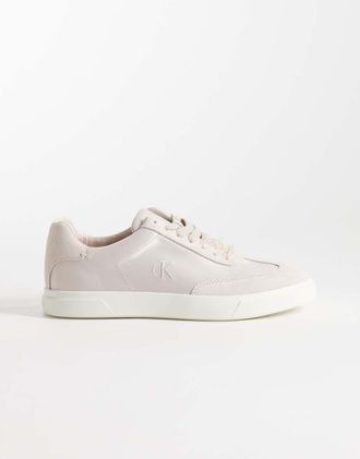Calvin Klein Sneakers grigie con suola cupsole in misto raso-Grigio