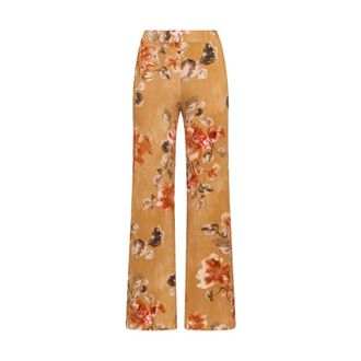 Maliparmi Frosted Blossom Trouser - Dames - Wijde Broeken - Veelkleurig - XL - Leer - Broeken