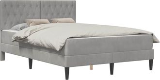 vidaXL Estructura De Cama Con Colch&oacute;n Gris Claro 120 X 190 Cm Vidaxl