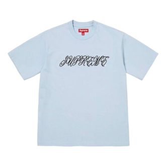 SUPREME SS26 Raised Script S/S T-Shirt Light Blue SUP-SS26-180-BLU