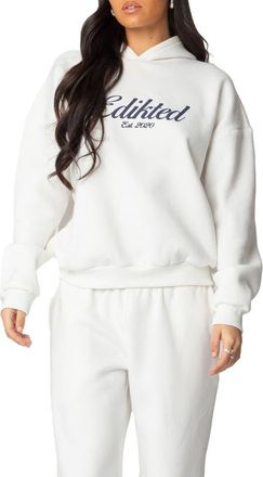 Edikted Miss Edikted Oversize Hoodie in White at Nordstrom, Size X-Large