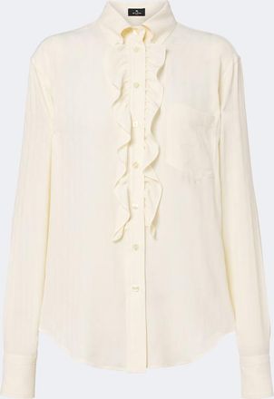 Etro Blusa con volantes y paisley