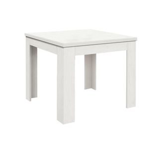 Konte Design Mesa de madera acabado fresno blanco, extensible 90&times;90-180&times;90 cm