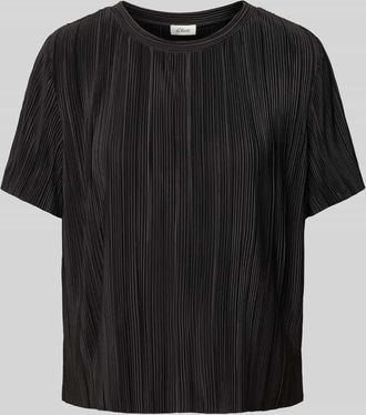s.Oliver Red Label Regular Fit T-Shirt mit Plissee in BLACK, Gr&ouml;&szlig;e 38