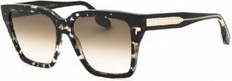 Victoria Beckham Sunglasses Rectangle Full Rim, Black Havana Frame And Smoke Gradient Lens Vb672S010