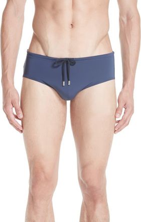 Vilebrequin Mens Solid Fitted Swim Brief in Blue at Nordstrom, Size Medium