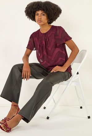 Roman Jacquard Zig Zag Top