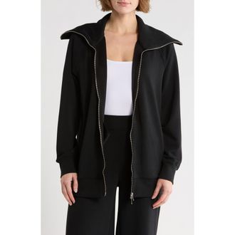 NYDJ Dual Zip Sweatshirt in Black at Nordstrom Rack, Size X-Large