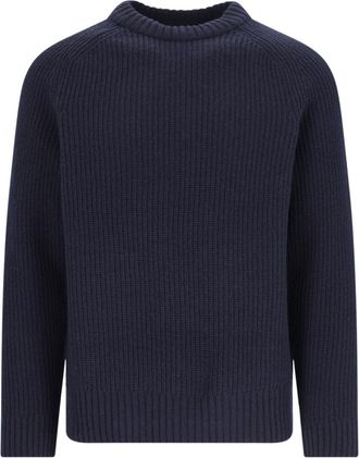 Closed Navy Blue Ribbed Wool Sweater