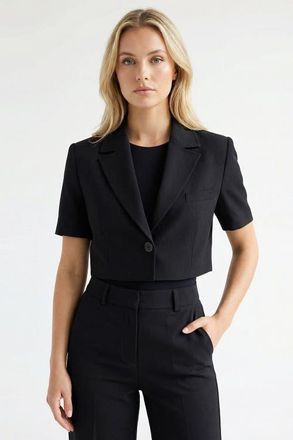 Exquise Dallas Cropped Blazer in Black at Nordstrom, Size X-Large