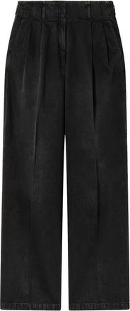 Golden Goose Wide broek - Dames - Wijde Broeken - Zwart - M - Katoen - Broeken