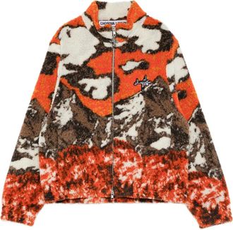 Chopova Lowena CL Airlines fleece jacket - women - Polyester/Recycled Polyester/Polyacrylic/BCI Cotton - S - Orange