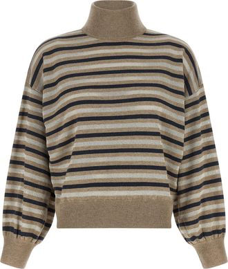 Brunello Cucinelli Multicolor Virgin Wool Womens Cardigan