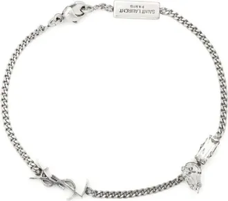 Saint Laurent Monogram-logo Gemstone Bracelet