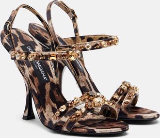 Dolce & Gabbana Keira 2.0 105 leopard-print satin sandals