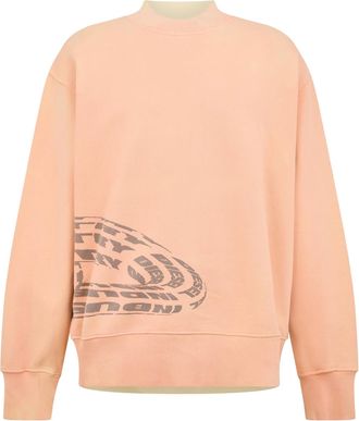 Diesel Heren Sweatshirt met grafische print en ronde hals (Beige)