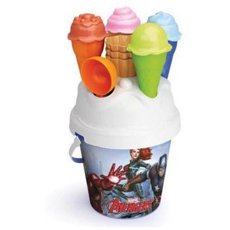 Trade Shop Trade Shop - Secchiello Avengers 18 Cm Gioco Spiaggia Mare Sabbia Con Formine Cono Gelato