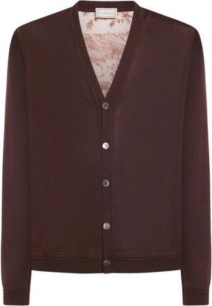 Pierre-Louis Mascia Tricot Cardigan Wol - Heren - Vesten - Bruin - M - Wol - Truien & Vesten