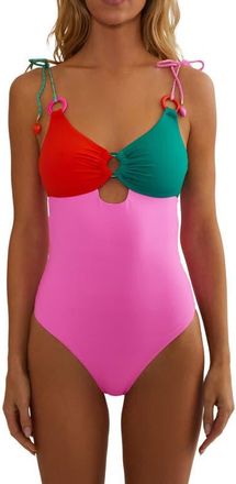 Beach Riot Belen Colorblock One Piece Swimsuit in Cabo Colorblock at Nordstrom, Size X-Large