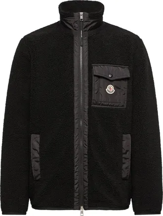 Moncler Moncler Teddy Zip-up Sweatshirt, Men, Black, Size: 4xl