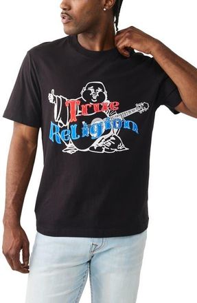 True Religion Original Buddha Heavyweight Cotton Graphic T-Shirt in Jet Black at Nordstrom, Size Xxx-Large