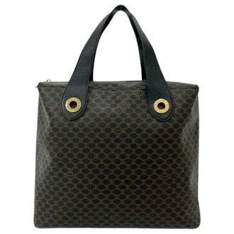 Celine Pre-owned Tote Bags, unisex, Black, Size: ONE SIZE Pre-owned Macadam Triomphe Leather Tote Bag
