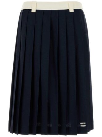 Miu Miu Pleated Midi Skirt