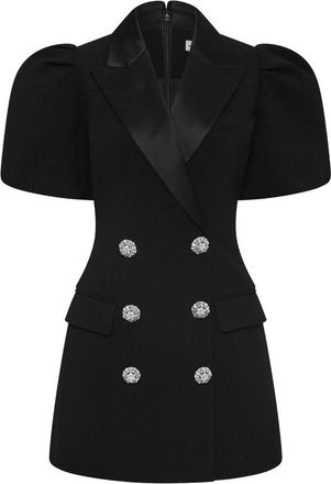 Rebecca Vallance Zendaya Crystal-embellished Puff-sleeve Mini Dress