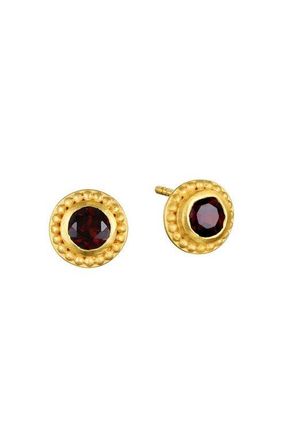 Satya Jewelry Grounding Energy Garnet Stud Earrings in Red at Nordstrom