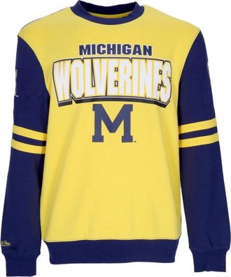 Mitchell & Ness Michigan Wolverines Crewneck Sweatshirt - Heren - Sweatshirts - Veelkleurig - M - Wol - Hoodies & sweatvesten