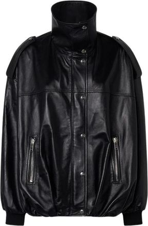 Halfboy Smooth Leather Bomber - female - HALFBOY - Leather Jackets - Black - XS - Jackets