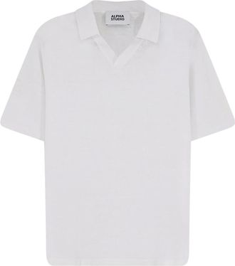 Alpha Studio Tops, Heren, Wit, 3Xl, Katoen, Polo shirt van katoen