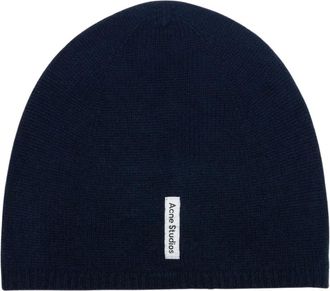 Acne Studios Beanies, unisex, Blue, Size: ONE SIZE Fitted Beanie