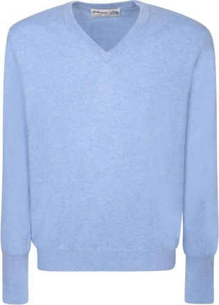 Ballantyne Blauwe V-hals Trui Aw 23 - Heren - V-hals truien - Blauw - 3XL - Kasjmier - Truien & Vesten